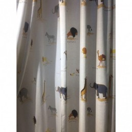Tenda Beige Con Motivo A Cartoni Animati, Su Misura, Con Leone, Giraffa, Elefante, Per Cameretta Dei Bambini