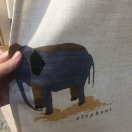 Tenda Beige Con Motivo A Cartoni Animati, Su Misura, Con Leone, Giraffa, Elefante, Per Cameretta Dei Bambini