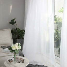 Tenda Trasparente Bianca Solida, Su Misura, Moderna, Semplice, Per Soggiorno, Camera Da Letto, Studio, Tessuto