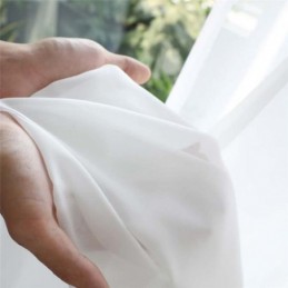 Tenda Trasparente Bianca Solida, Su Misura, Moderna, Semplice, Per Soggiorno, Camera Da Letto, Studio, Tessuto