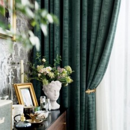 Tenda Oscurante Velvet Max Su Misura, Colore Verde Malachite, Per Camera Da Letto