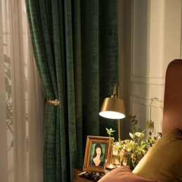 Tenda Oscurante Velvet Max Su Misura, Colore Verde Malachite, Per Camera Da Letto