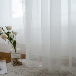Tenda Trasparente Traspirante Bianca Su Misura, Moderna, Semplice, Per Soggiorno, Camera Da Letto, Studio, Tessuto