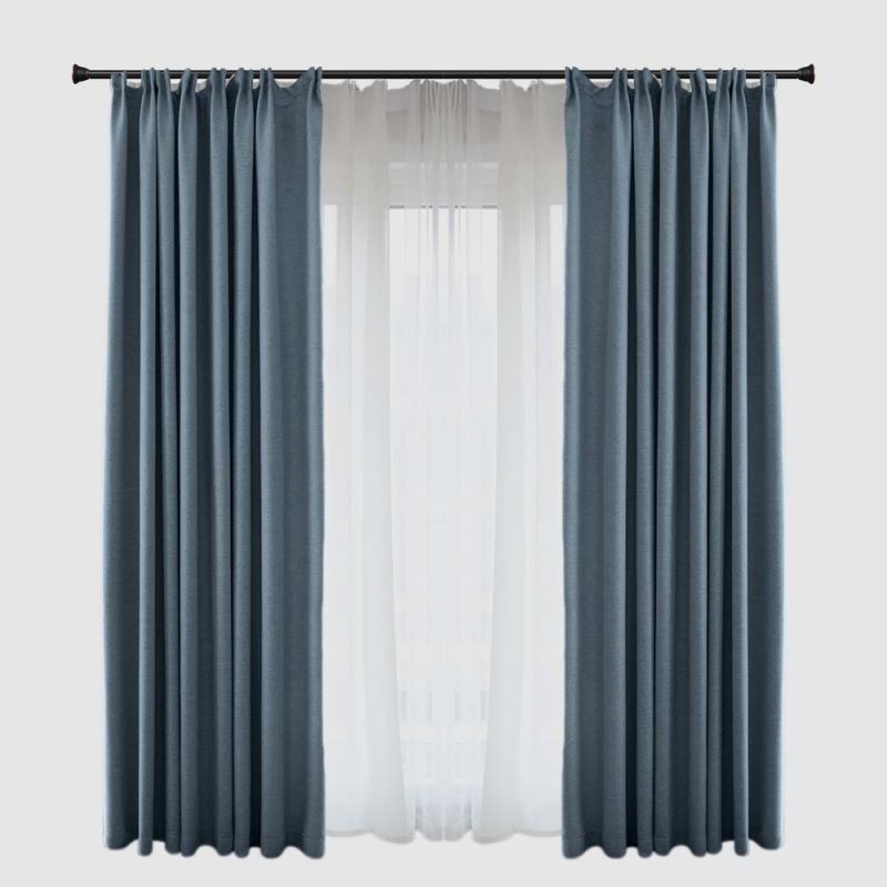 Tenda Oscurante Blu Tinta Unita Su Misura, Moderna, Semplice, Per Soggiorno, Camera Da Letto, Tessuto