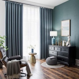 Tenda Oscurante Blu Tinta Unita Su Misura, Moderna, Semplice, Per Soggiorno, Camera Da Letto, Tessuto