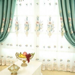 Tenda Trasparente Con Ricamo Traspirante, Su Misura, Trattamento Per Finestre Di Lusso Americano