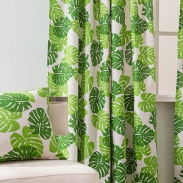 Tenda Con Stampa A Foglia Di Banana, Su Misura, In Stile Nordico, Per Soggiorno, Camera Da Letto, Studio, Tessuto Semi-Oscurante