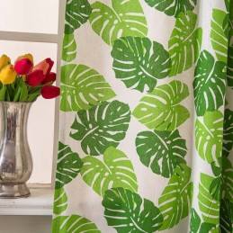 Tenda Con Stampa A Foglia Di Banana, Su Misura, In Stile Nordico, Per Soggiorno, Camera Da Letto, Studio, Tessuto Semi-Oscurante
