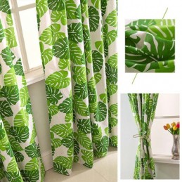 Tenda Con Stampa A Foglia Di Banana, Su Misura, In Stile Nordico, Per Soggiorno, Camera Da Letto, Studio, Tessuto Semi-Oscurante