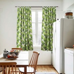 Tenda Con Stampa A Foglia Di Banana, Su Misura, In Stile Nordico, Per Soggiorno, Camera Da Letto, Studio, Tessuto Semi-Oscurante