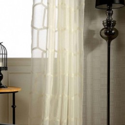 Tenda Trasparente Con Ricamo A Nido D'Ape, Su Misura, In Tessuto Astratto Americano Per Soggiorno E Camera Da Letto