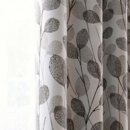 Tenda Stampata A Foglia Semplice, Su Misura, Stile Nordico, Grigia, Per Soggiorno, Camera Da Letto, Studio, Tessuto