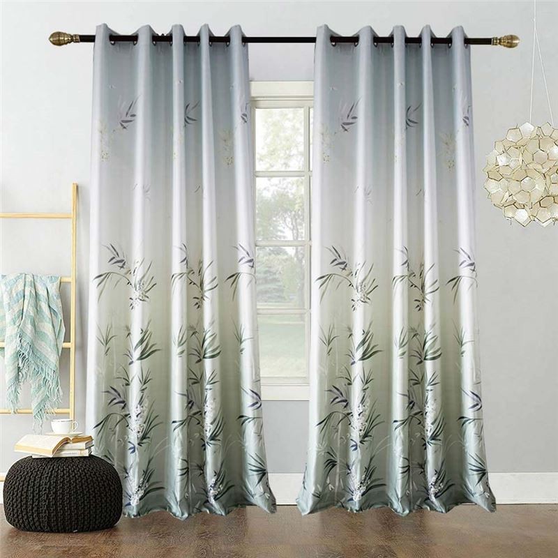 Tenda Di Bambù Verde Su Misura, Stampa Moderna, Semi-Oscurante, Per Soggiorno, Camera Da Letto, Bambini