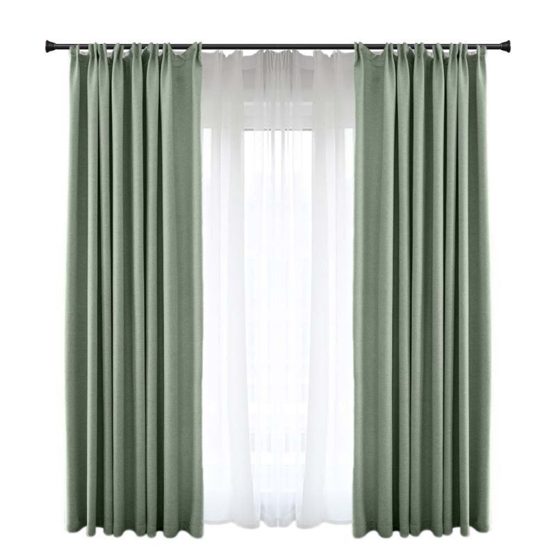 Tenda Oscurante Verde Tinta Unita Su Misura, Moderna, Semplice, Per Soggiorno E Camera Da Letto.