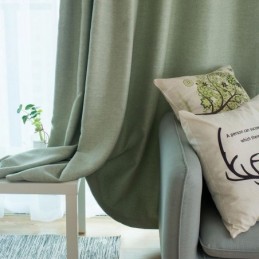 Tenda Oscurante Verde Tinta Unita Su Misura, Moderna, Semplice, Per Soggiorno E Camera Da Letto.