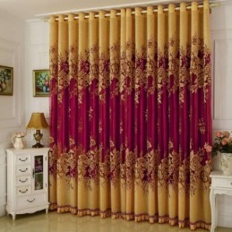 Lussuosa Tenda Trasparente Su Misura, Tenda In Jacquard Con Motivo Peonia Gialla, Per Soggiorno, Camera Da Letto E Per Finestre.