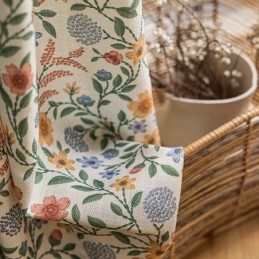 Tende In Lino Stile Americano Con Piccola Stampa Floreale