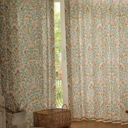 Tende In Lino Stile Americano Con Piccola Stampa Floreale