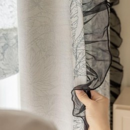 Tende In Cotone E Lino Con Stampa Di Piante Americane