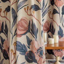 Tenda In Cotone Su Misura, Tenda Con Stampa Di Piante, Stile Americano, Oscurante