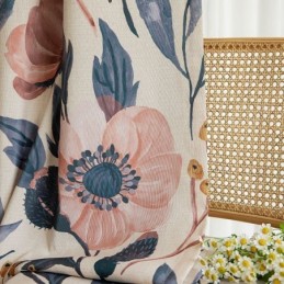 Tenda In Cotone Su Misura, Tenda Con Stampa Di Piante, Stile Americano, Oscurante