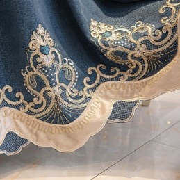 Tende Semi-Oscuranti In Ciniglia Con Ricamo Floreale Europeo Per Soggiorno E Camera Da Letto