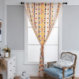 Tende In Lino In Stile Nordico Con Stampa Geometrica Per Soggiorno E Camera Da Letto