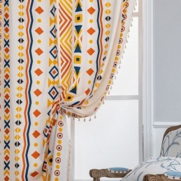 Tende In Lino In Stile Nordico Con Stampa Geometrica Per Soggiorno E Camera Da Letto