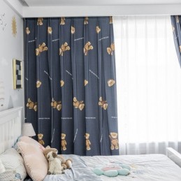Tenda In Cotone Su Misura Con Stampa Orso, Stile Bambini