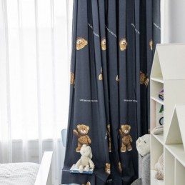 Tenda In Cotone Su Misura Con Stampa Orso, Stile Bambini