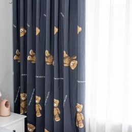 Tenda In Cotone Su Misura Con Stampa Orso, Stile Bambini
