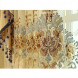 Tenda Semi-Oscurante Su Misura Con Ricamo Floreale Europeo, Imitazione Cashmere Per Soggiorno