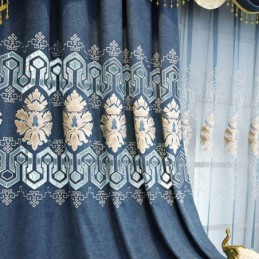 Tenda Semi-Oscurante In Ciniglia Su Misura, Con Ricamo Floreale Europeo, Per Soggiorno, Camera Da Letto