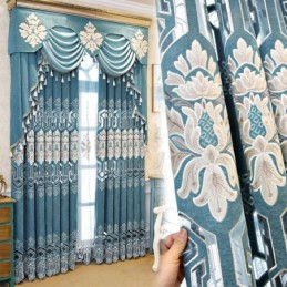 Tenda Semi-Oscurante In Ciniglia Su Misura, Con Ricamo Floreale Europeo, Per Soggiorno, Camera Da Letto