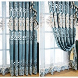 Tenda Semi-Oscurante In Ciniglia Su Misura, Con Ricamo Floreale Europeo, Per Soggiorno, Camera Da Letto