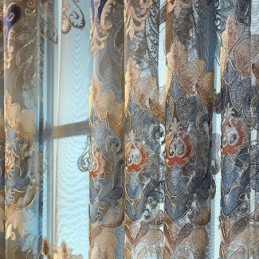 Tenda Semi-Oscurante In Ciniglia Su Misura, Con Ricamo Floreale Europeo, Per Soggiorno E Camera Da Letto