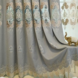 Tenda Semi-Oscurante In Ciniglia Su Misura, Con Ricamo Floreale Europeo, Per Soggiorno, Camera Da Letto