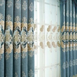 Tenda Semi-Oscurante In Ciniglia Su Misura, Con Ricamo Floreale Europeo, Per Soggiorno, Camera Da Letto
