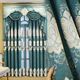 Tenda Ricamata Su Misura, Tenda Europea A Fiori, Semi-Oscurante Per Soggiorno, Camera Da Letto