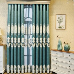 Tenda Ricamata Su Misura, Tenda Europea A Fiori, Semi-Oscurante Per Soggiorno, Camera Da Letto