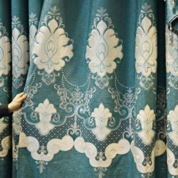 Tenda Ricamata Su Misura, Tenda Europea A Fiori, Semi-Oscurante Per Soggiorno, Camera Da Letto
