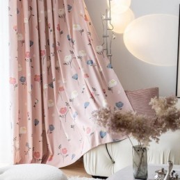 Tenda In Cotone Su Misura, Stampa Floreale, Stile Nordico