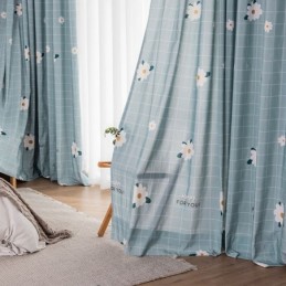 Tenda In Cotone Su Misura, Stampa Floreale, Stile Nordico