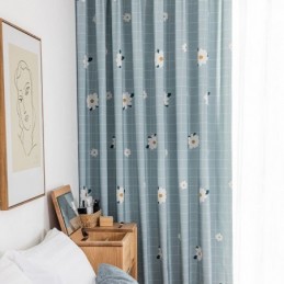 Tenda In Cotone Su Misura, Stampa Floreale, Stile Nordico