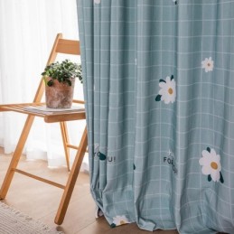 Tenda In Cotone Su Misura, Stampa Floreale, Stile Nordico