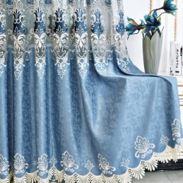 Tenda Semi-Oscurante Su Misura, Con Ricamo Floreale Europeo, Per Soggiorno, Camera Da Letto