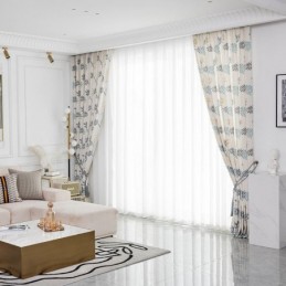 Tenda In Cotone Su Misura, Stile Nordico, Stampa A Foglia