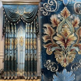 Tenda Semi-Oscurante In Ciniglia Su Misura, Con Ricamo Floreale Europeo, Per Soggiorno, Camera Da Letto