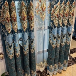 Tenda Semi-Oscurante In Ciniglia Su Misura, Con Ricamo Floreale Europeo, Per Soggiorno, Camera Da Letto