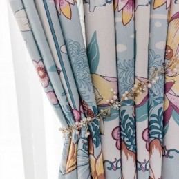 Tenda In Stile Nordico Su Misura, In Cotone Stampato Floreale